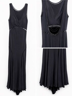 NWT JVN by Jovani Grey Backless Sleeveless Formal Dress